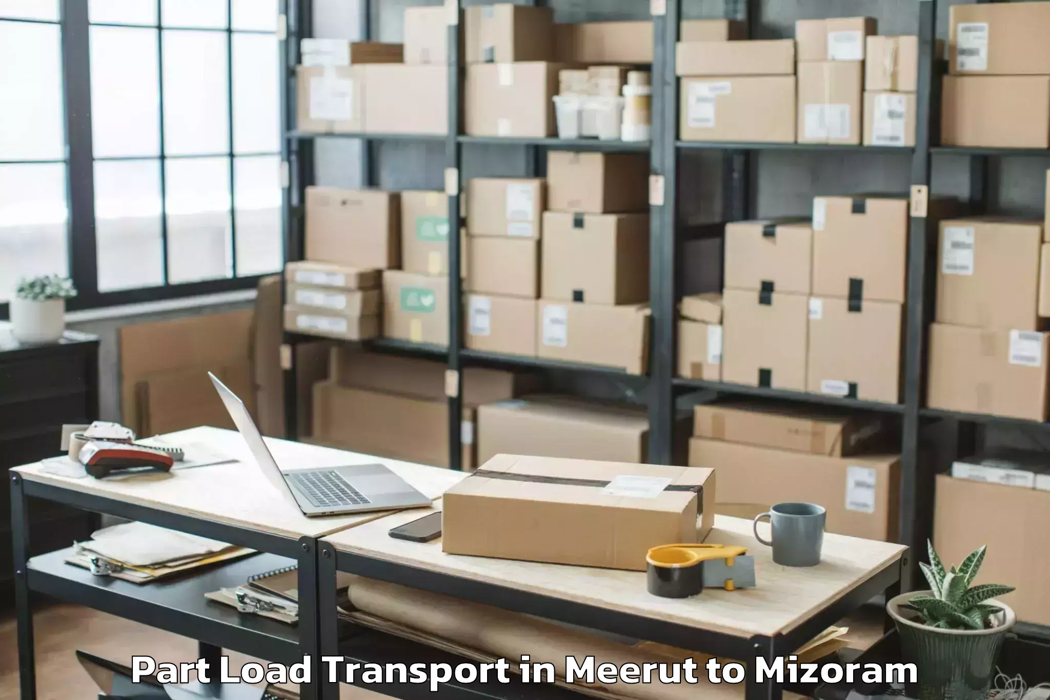 Leading Meerut to Thenzawl Part Load Transport Provider